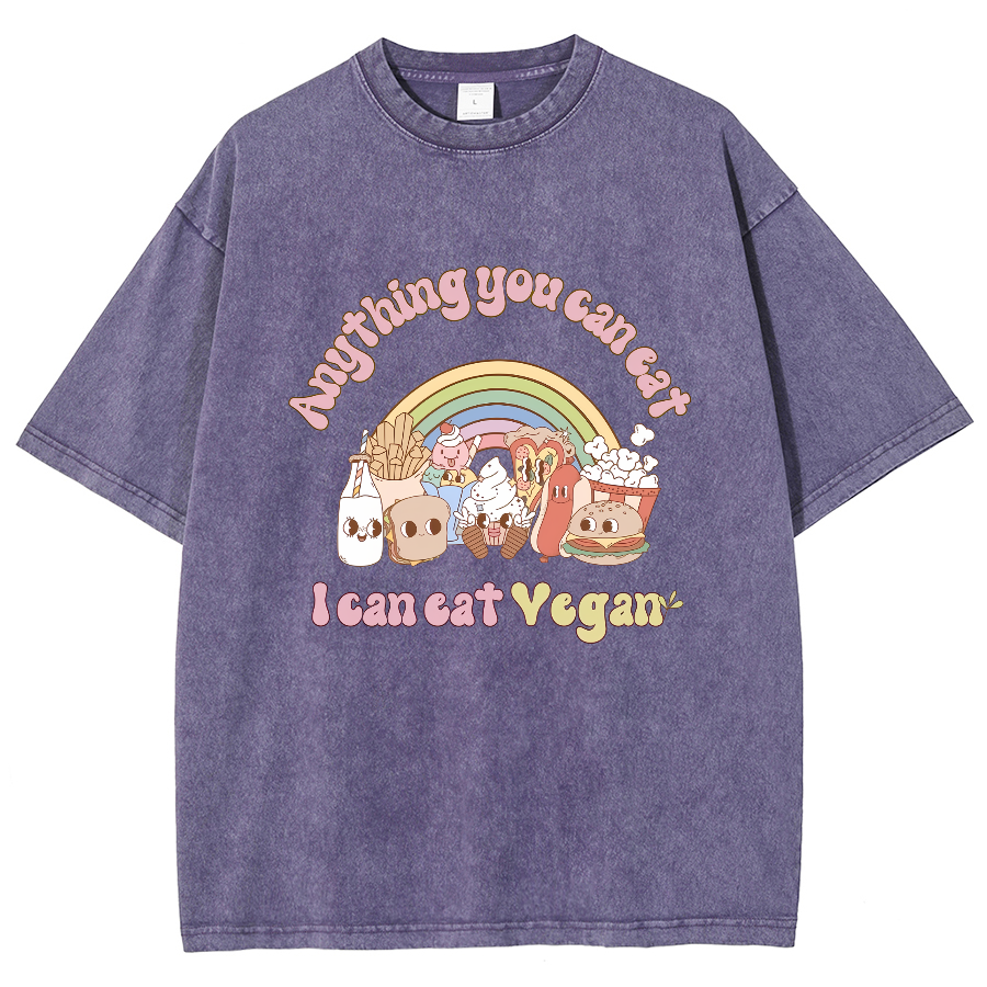 I Can Eat Yegan Unisex Fit Washed T-Shirt