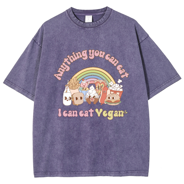 I Can Eat Yegan Unisex Fit Washed T-Shirt