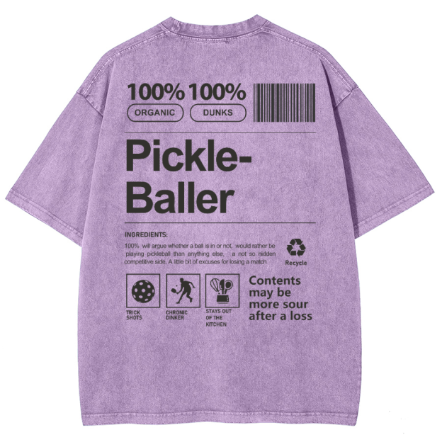 Pickle Baller Unisex Fit Washed Oversized T-Shirt Customscool