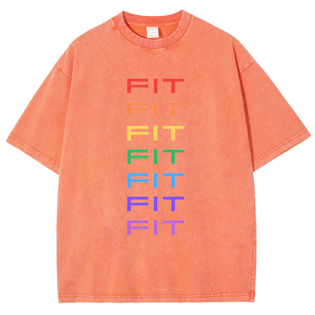 Rainbow Fit Washed Oversized T-Shirt