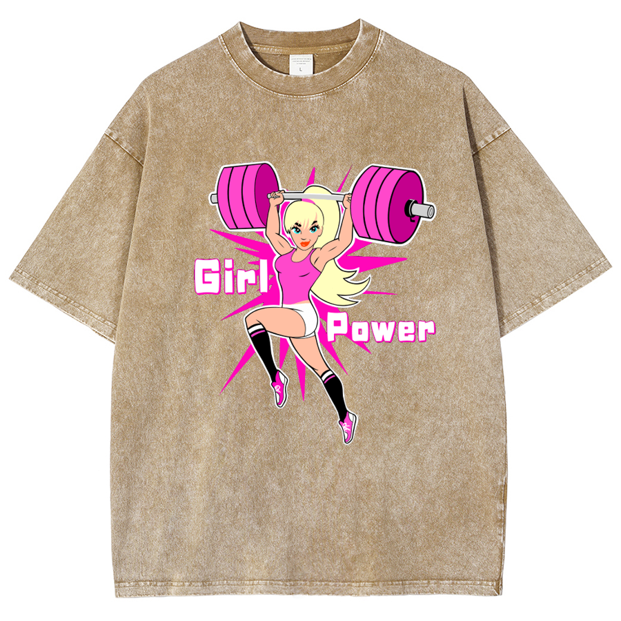 Girl Power Unisex Fit Washed T-Shirt