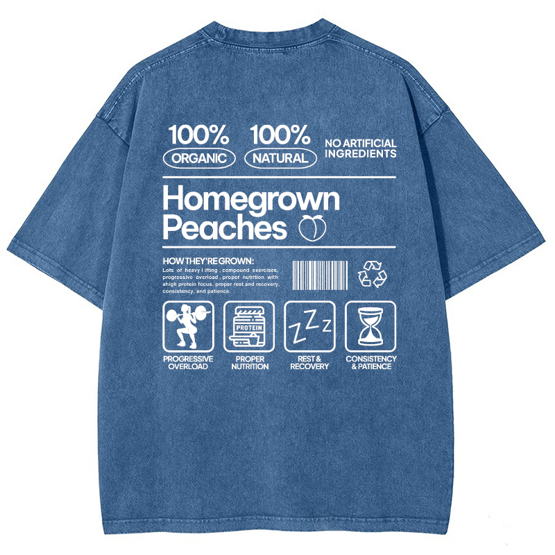 Homegrown Peaches Gym Girl Vintage Snowflake Washed T-Shirt Customscool