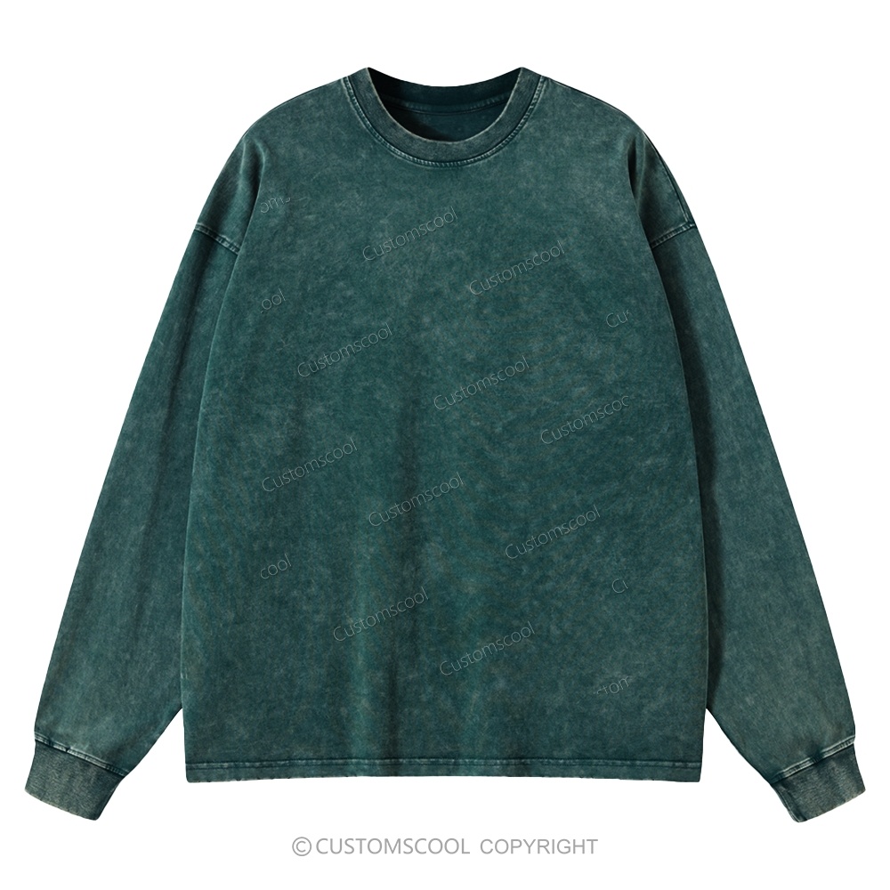 Plain Unisex Crewneck Washed Sweatshirt