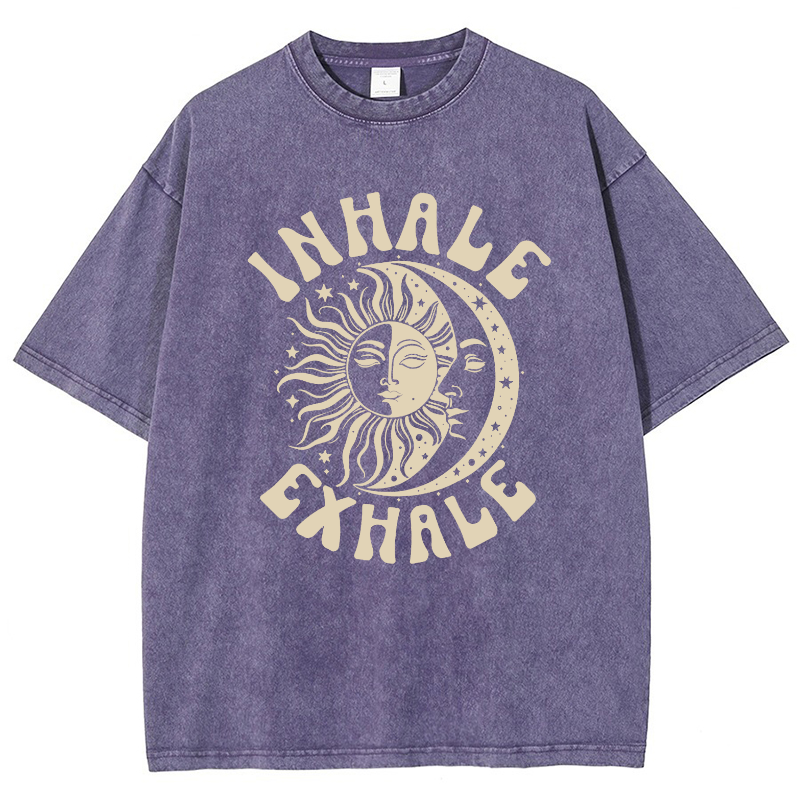 Inhale Exhale Vintage Snowflake Washed T-Shirt