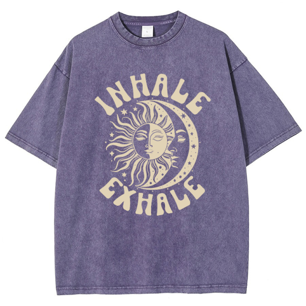 Inhale Exhale Vintage Snowflake Washed T-Shirt