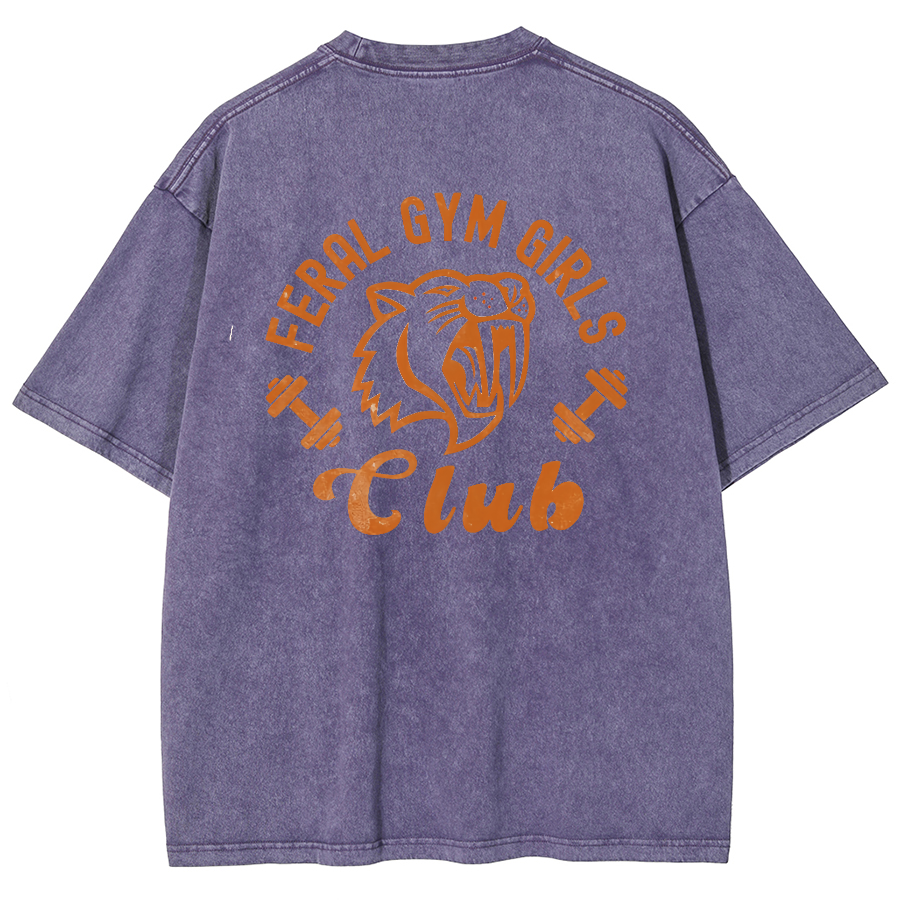 Feral Gym Girl Washed Oversized T-Shirt