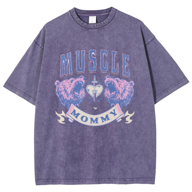 Muscle Mommy Unisex Fit Washed Oversized T-Shirt