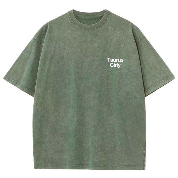 Taurus Girly Unisex Fit Washed T-Shirt