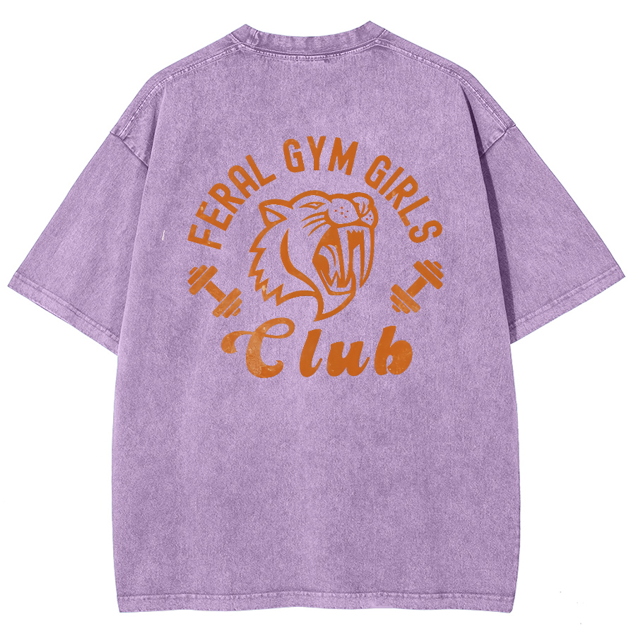 Feral Gym Girl Washed Oversized T-Shirt
