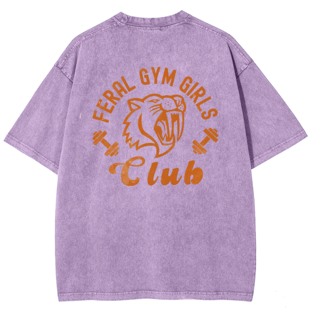 Feral Gym Girl Washed Oversized T-Shirt