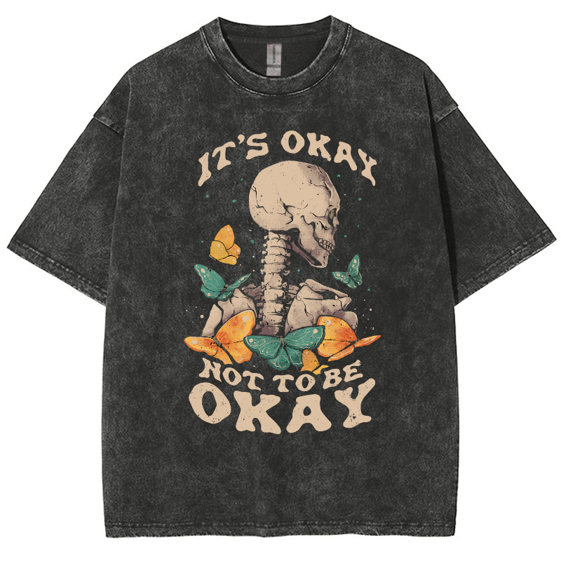 It‘s Okay Not To Be Okay Vintage Snowflake Washed T-Shirt