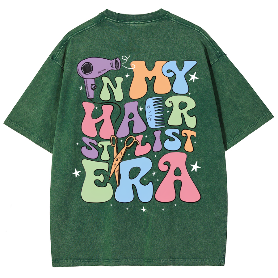 In My Hair Stylist Era Unisex Fit Washed T-Shirt