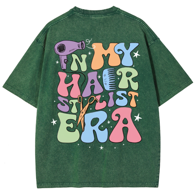 In My Hair Stylist Era Unisex Fit Washed T-Shirt