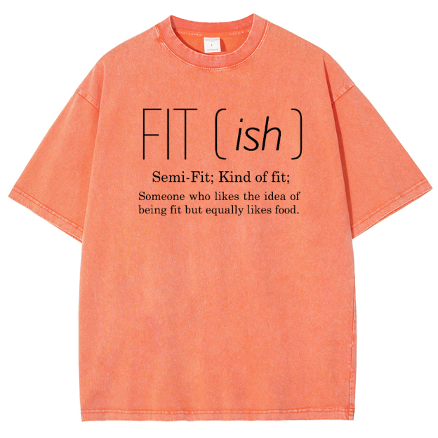 Fit ish Unisex Vintage Washed Short Sleeve T-Shirt