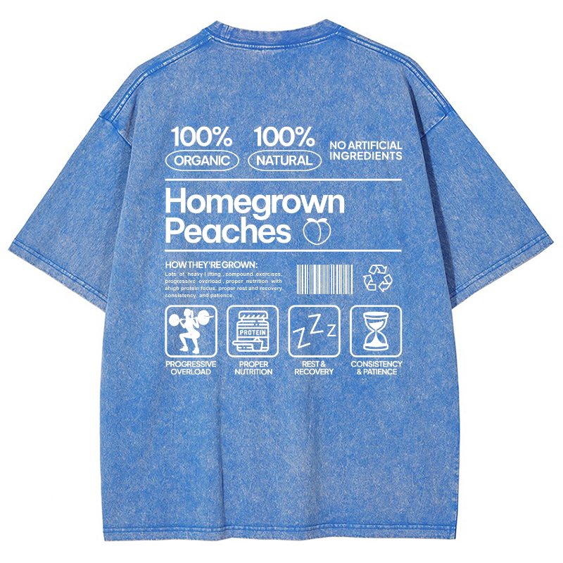 Homegrown Peaches Gym Girl Vintage Snowflake Washed T-Shirt Customscool