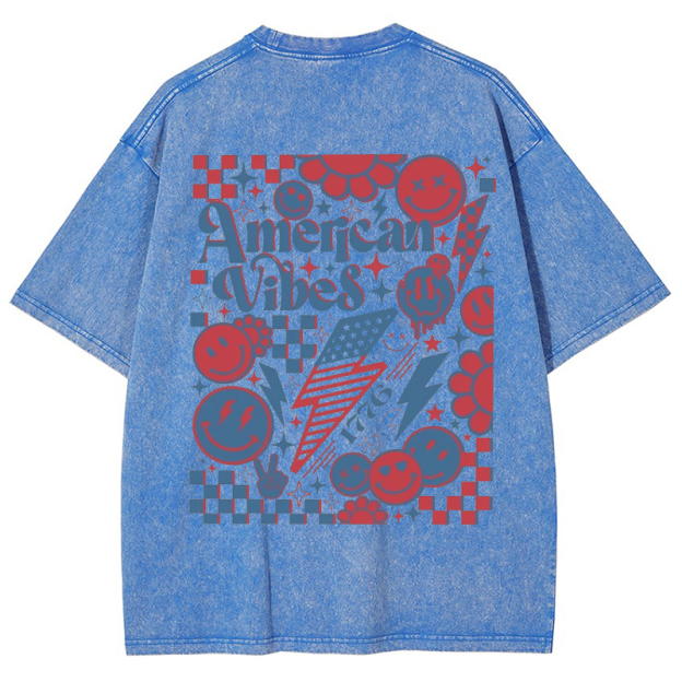 American Vibes Vintage Snowflake Washed T-Shirt
