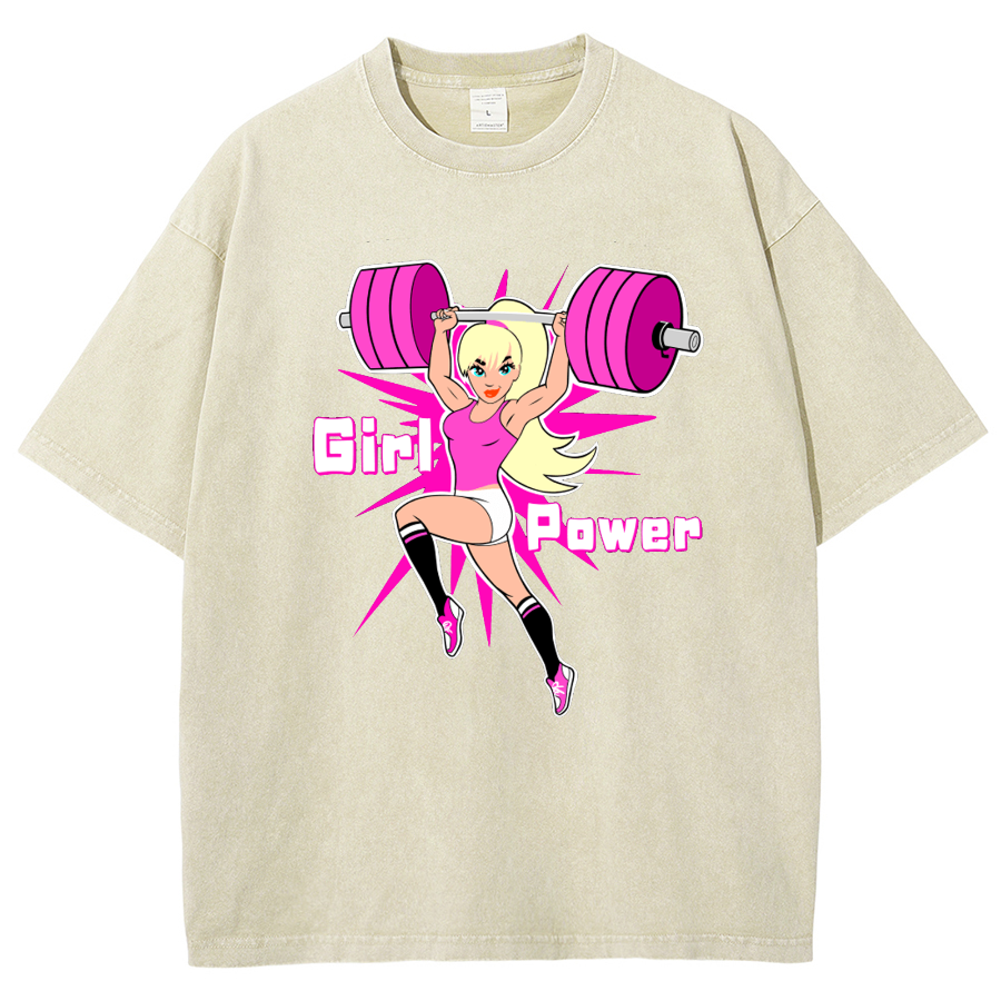 Girl Power Unisex Fit Washed T-Shirt