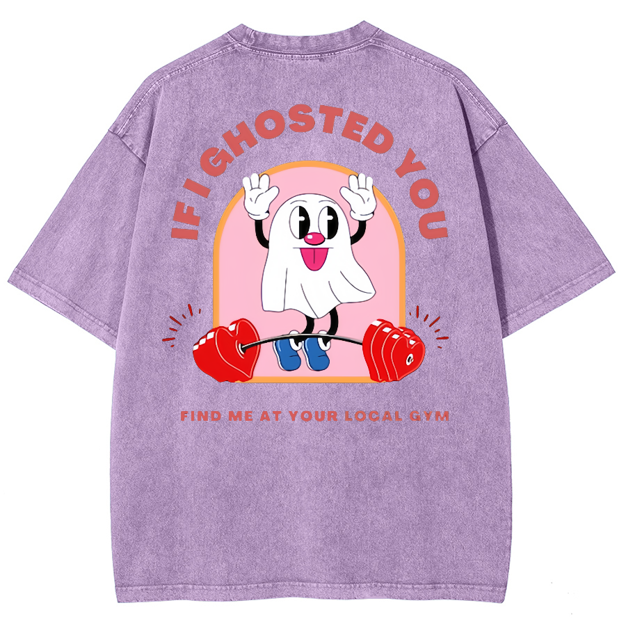 Ghostin at the Gym Unisex Fit Washed Oversized T-Shirt