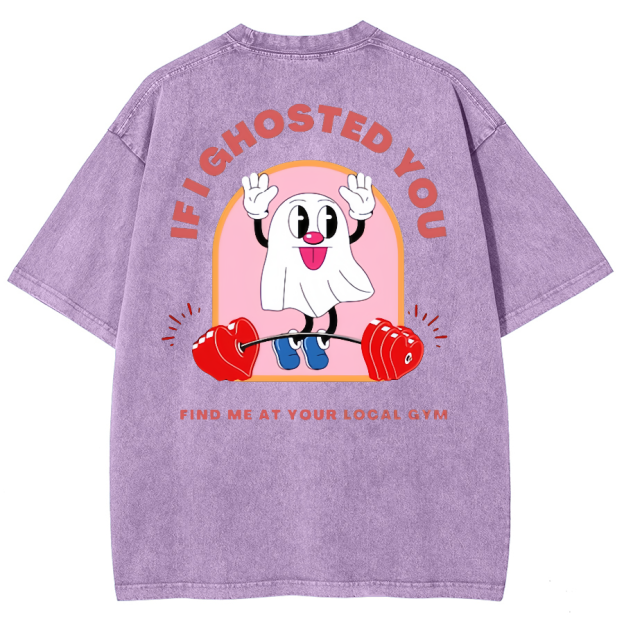 Ghostin at the Gym Unisex Fit Washed Oversized T-Shirt