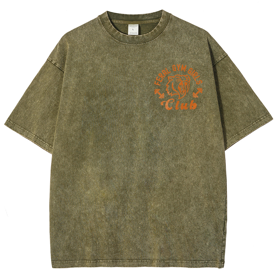 Feral Gym Girl Washed Oversized T-Shirt
