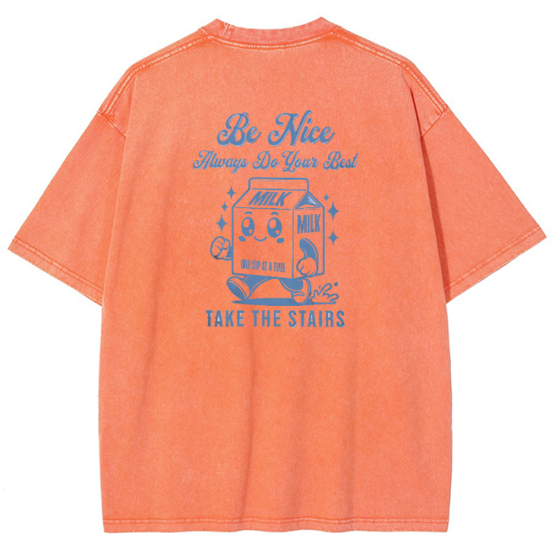 Be Nice Always Do Your Best Vintage Snowflake Washed T-Shirt