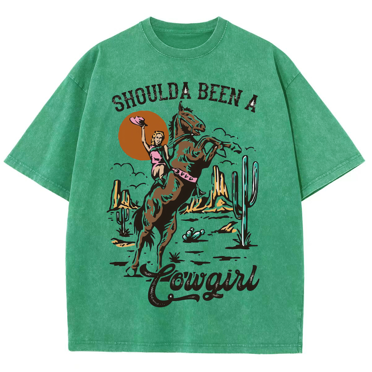 Shoulda Been A Cowgirl Washed Oversized T-Shirt