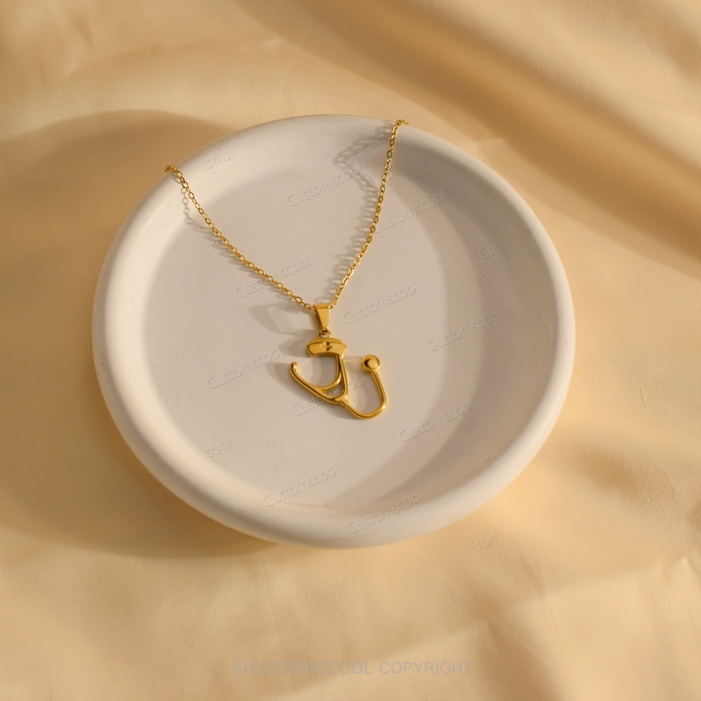 Medical Stethoscope Stainless Steel Vintage Necklace Customscool