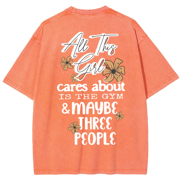 Cares About Is The Gym Unisex Fit Washed T-Shirt