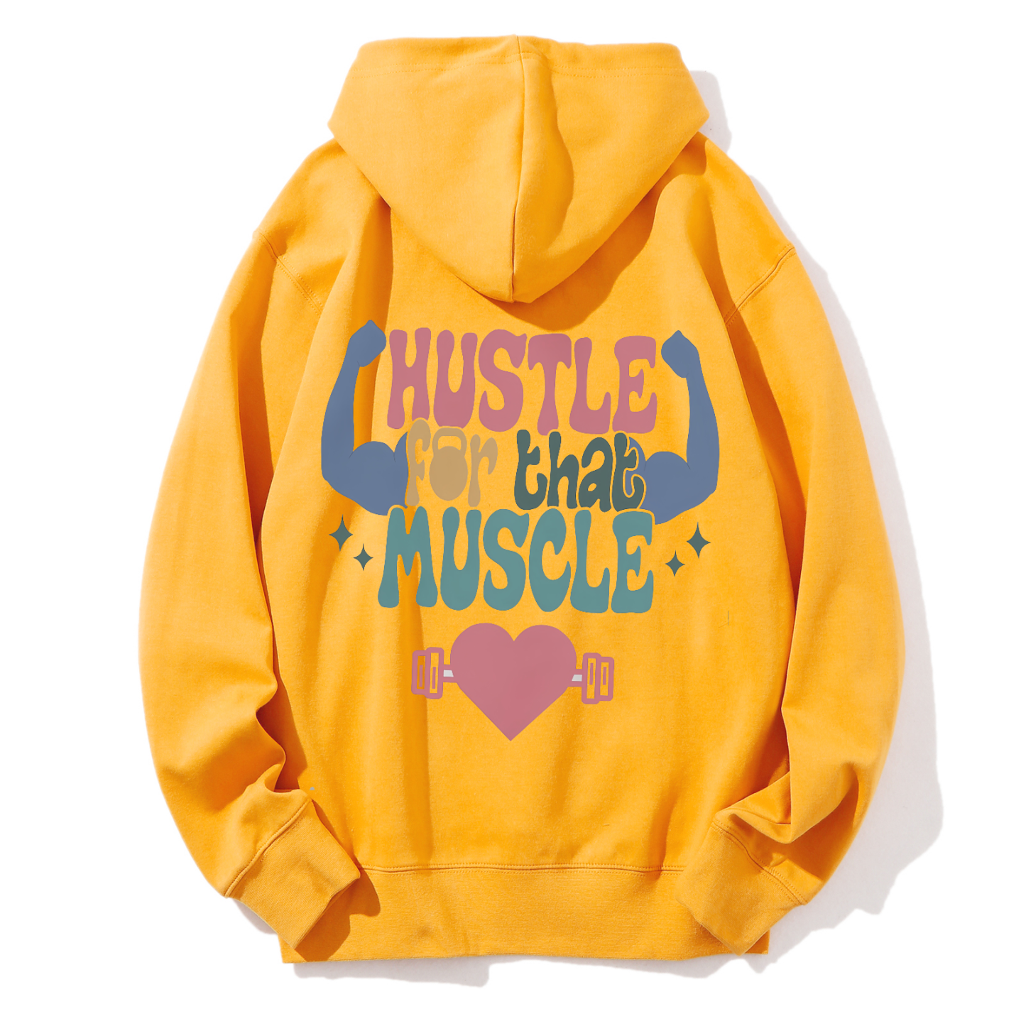 Hustle For That Muscle Solid Color Hoodie