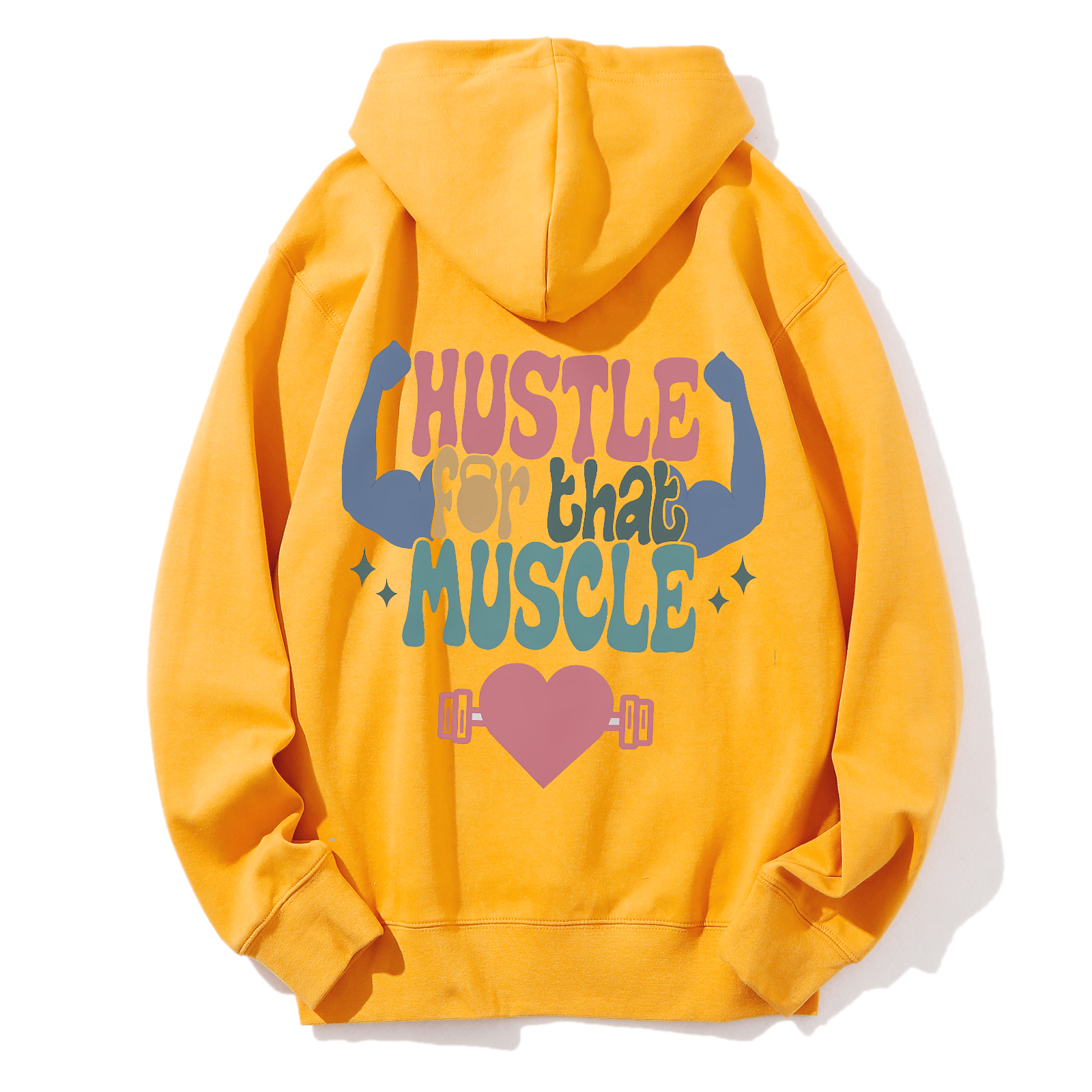 Hustle For That Muscle Solid Color Hoodie