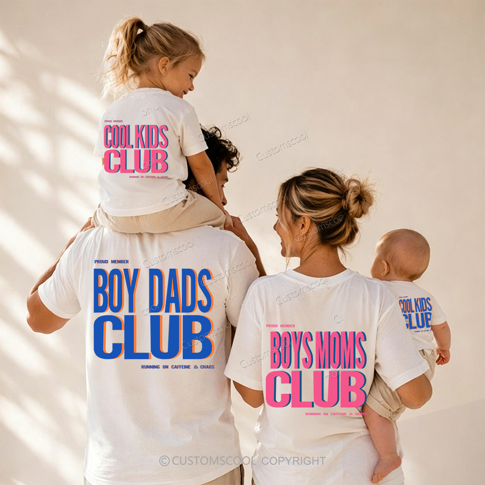 Boy Dads Club Cool Kids Club Family Tees
