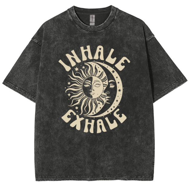 Inhale Exhale Vintage Snowflake Washed T-Shirt