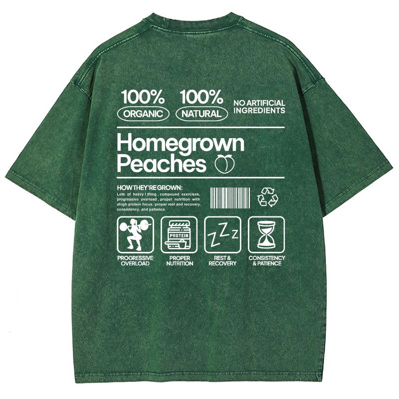 Homegrown Peaches Gym Girl Vintage Snowflake Washed T-Shirt Customscool