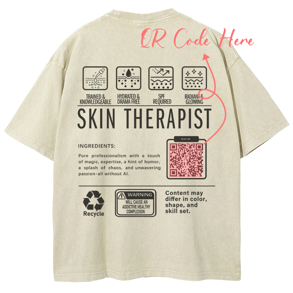 SKIN THERAPIST Addcustom Unisex Fit Washed T-Shirt Customscool