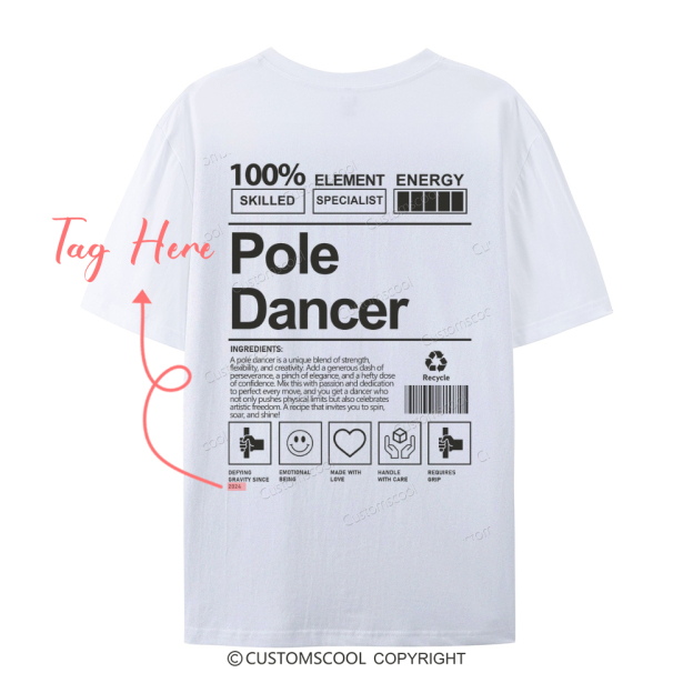 Pole Dancer AddCustom Casual Short Sleeve T-Shirt Customscool