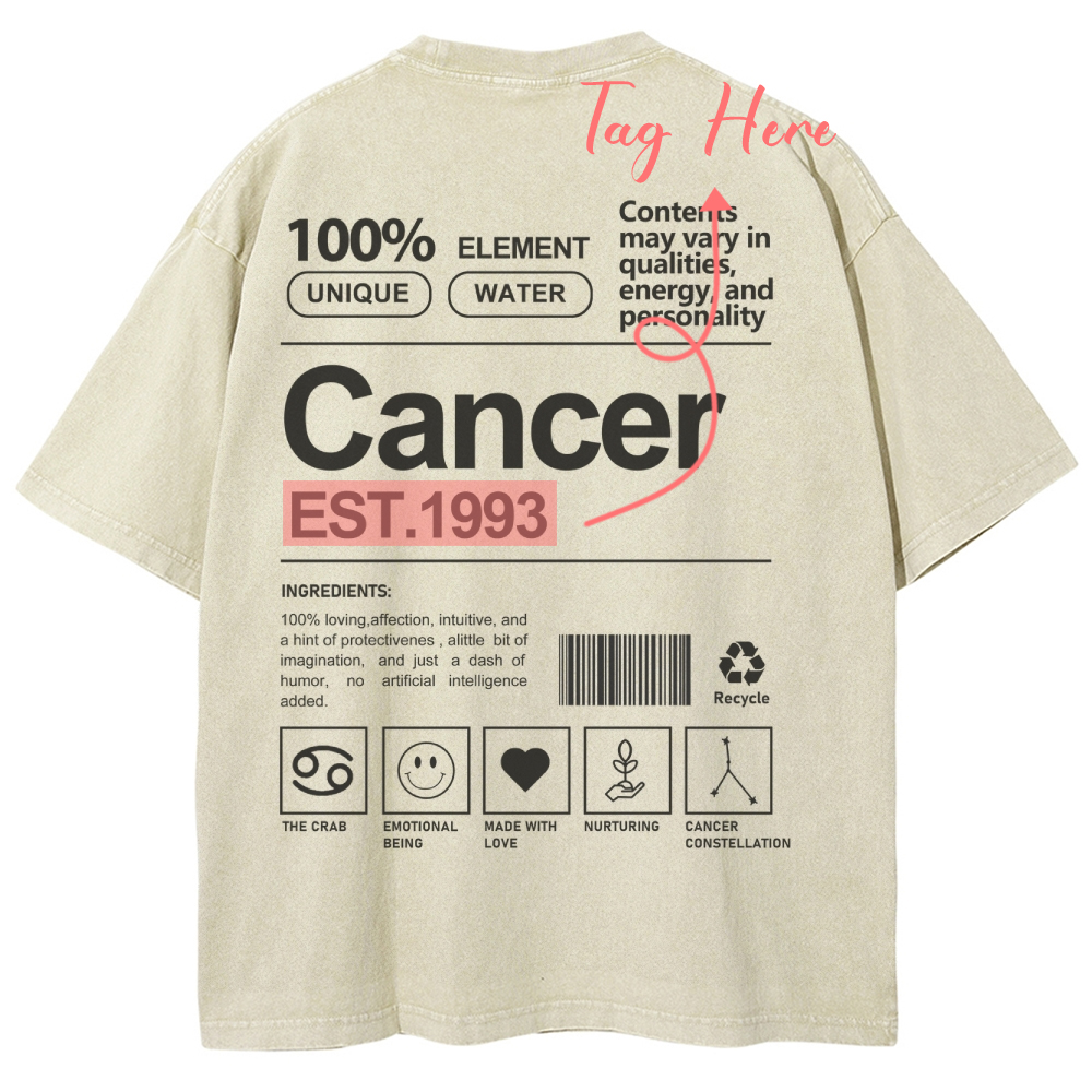 Cancer Addcustom Unisex Fit Washed T-Shirt