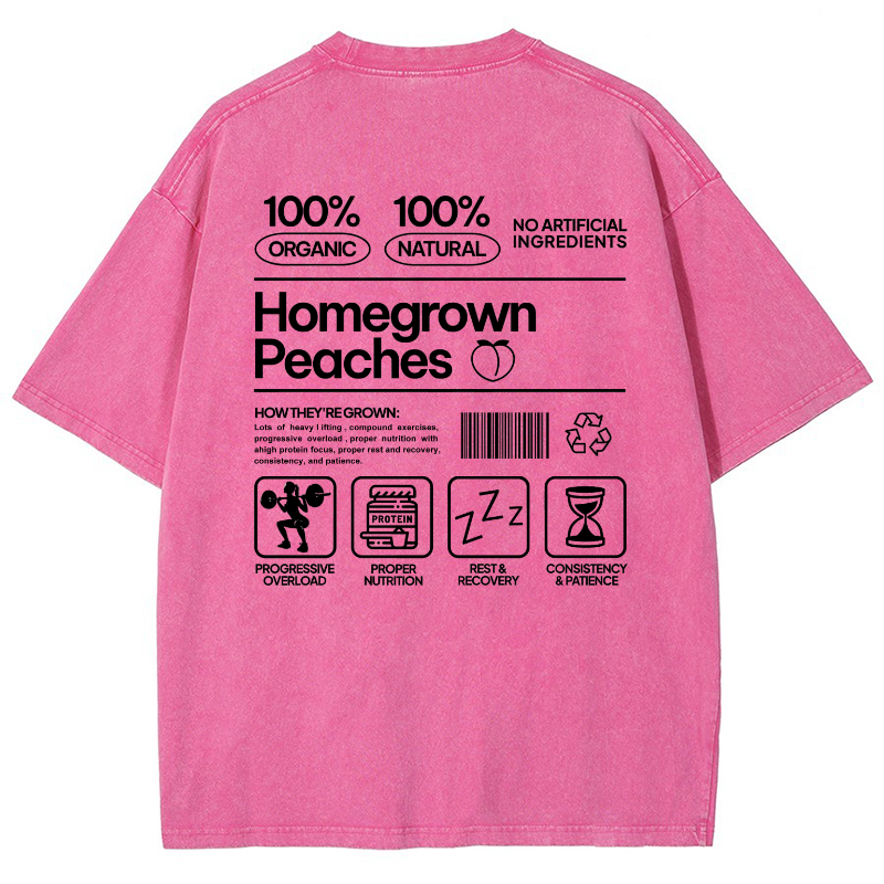 Homegrown Peaches Gym Girl Vintage Snowflake Washed T-Shirt Customscool
