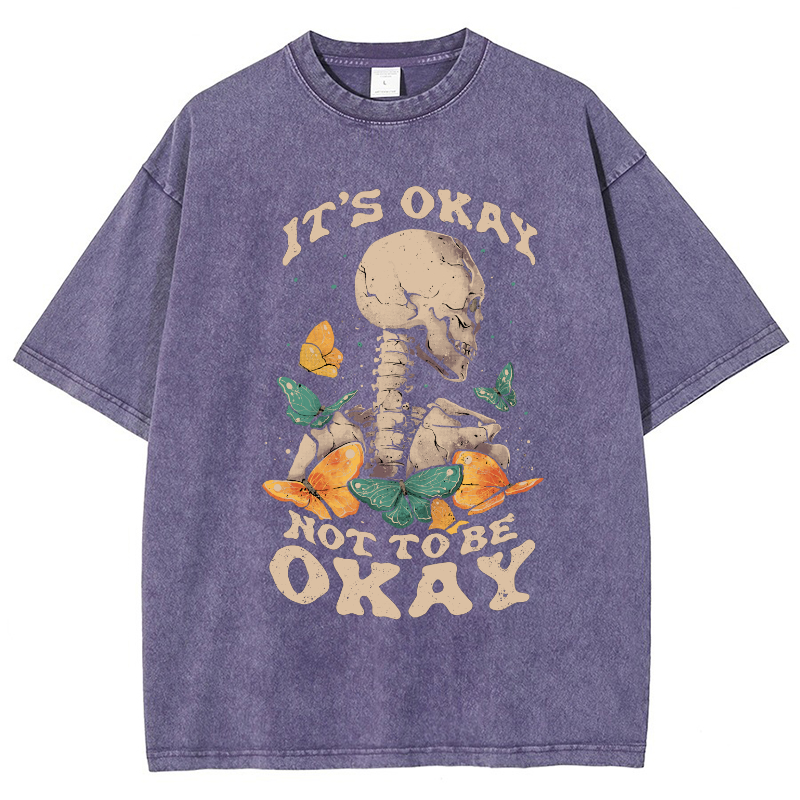 It‘s Okay Not To Be Okay Vintage Snowflake Washed T-Shirt