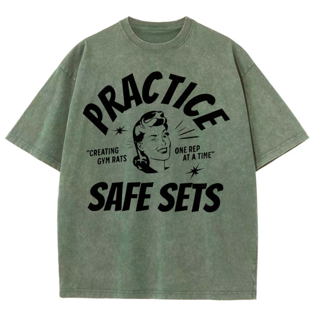 Practice Safe Sets Unisex Fit Washed Oversized T-Shirt