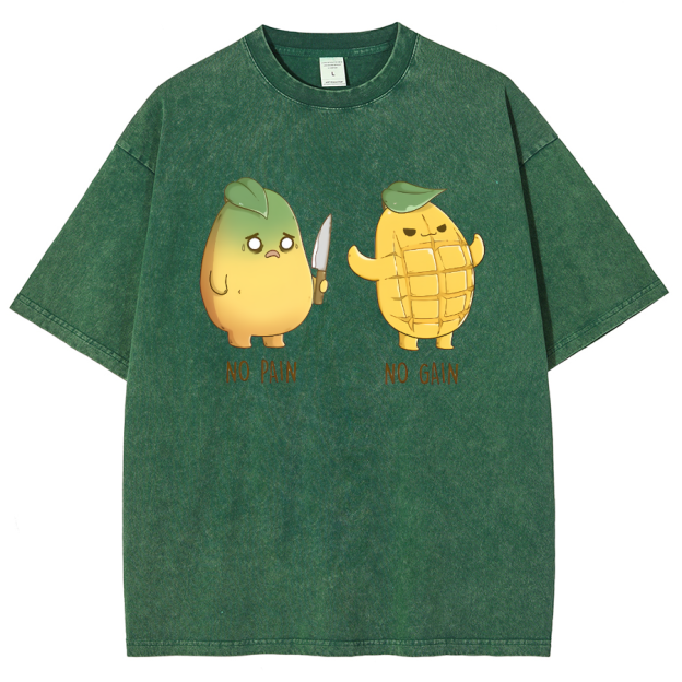 No Pain No Gain Unisex Fit Washed Oversized T-Shirt