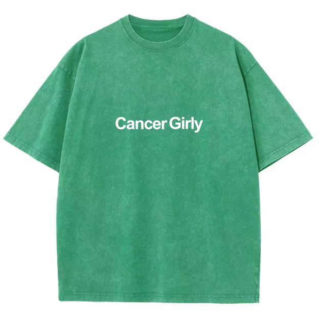 Cancer Girly Unisex Fit Washed Oversized T-Shirt