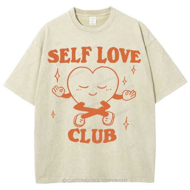 Aesthetic Self Love Unisex Fit Washed Oversized T-Shirt Customscool