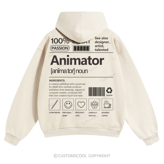Animator Solid Color Hoodie Customscool