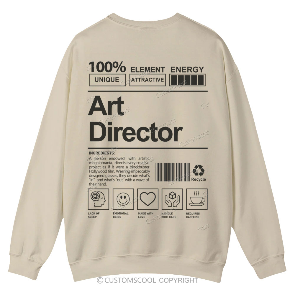 Art Director Art Director Casual Crewneck Sweatshirt Customscool