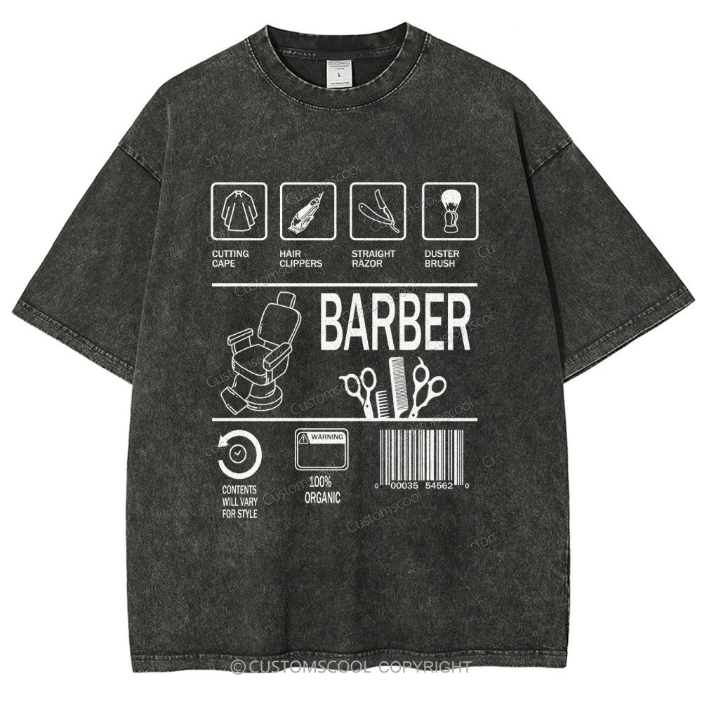 Barber Unisex Fit Washed T-Shirt Customscool