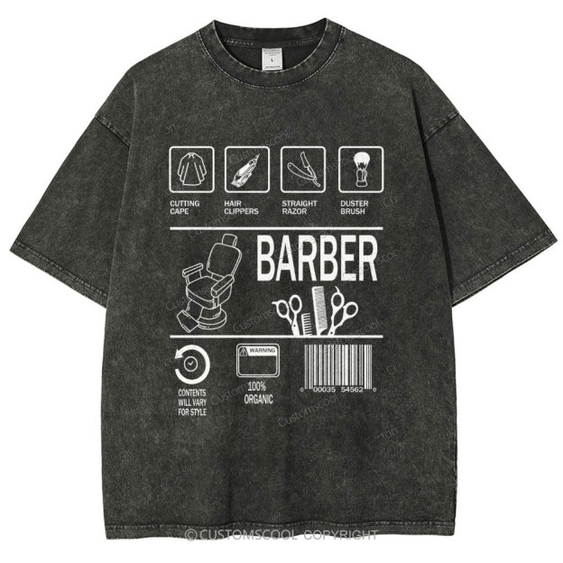 Barber Unisex Fit Washed T-Shirt Customscool