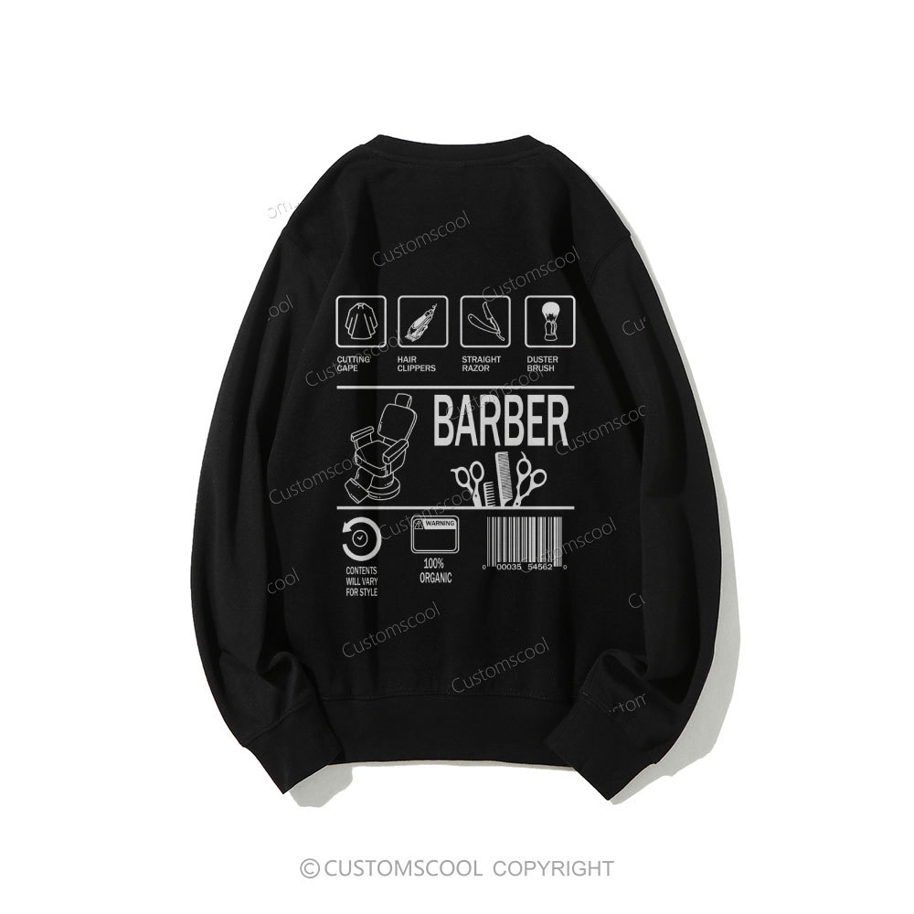 Barber Casual Crewneck Sweatshirt Customscool
