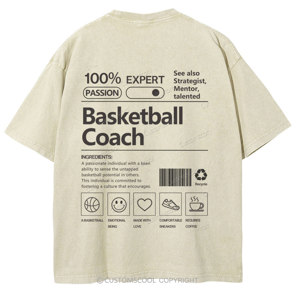 Basketball Coach Unisex Fit Washed T-Shirt