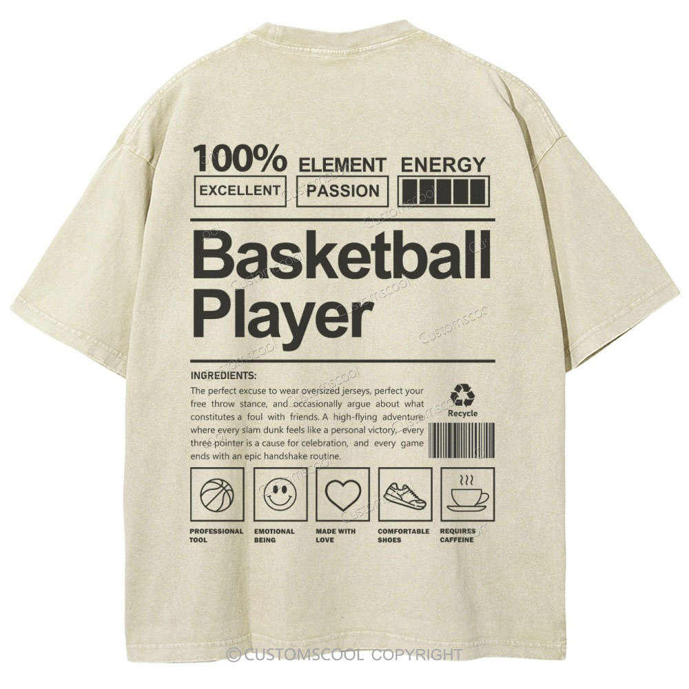 Basketball Player Unisex Fit Washed T-Shirt Customscool