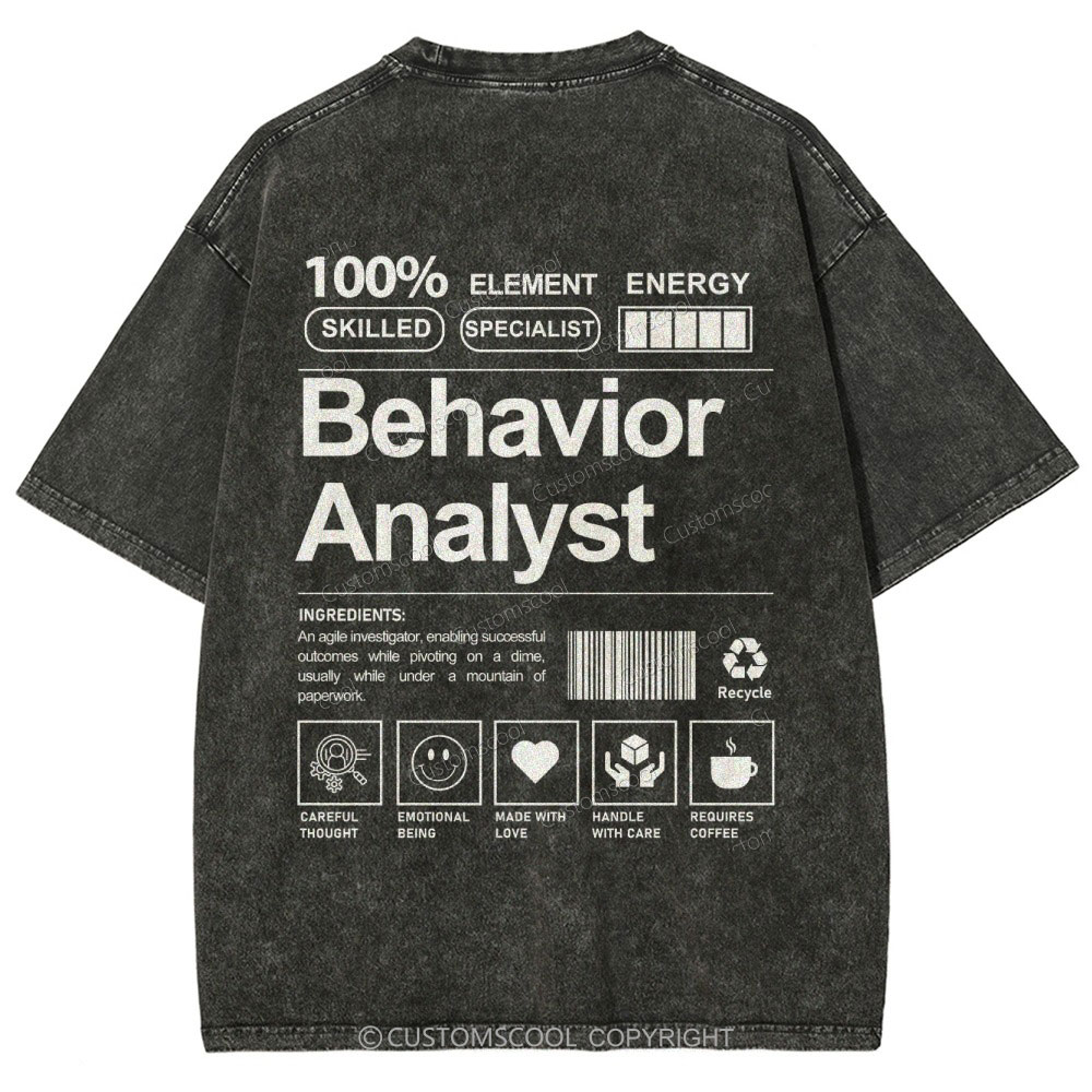 Behavior Analyst Unisex Fit Washed T-Shirt Customscool